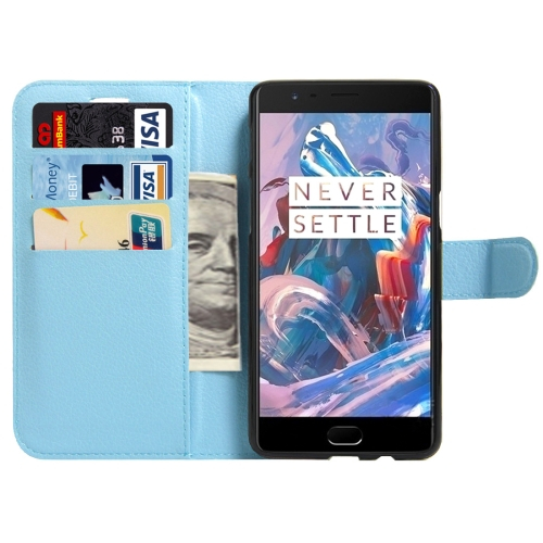 OnePlus 3, 3T nahkainen suojakotelo, sininen