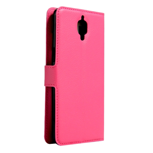 OnePlus 3, 3T nahkainen suojakotelo, magenta