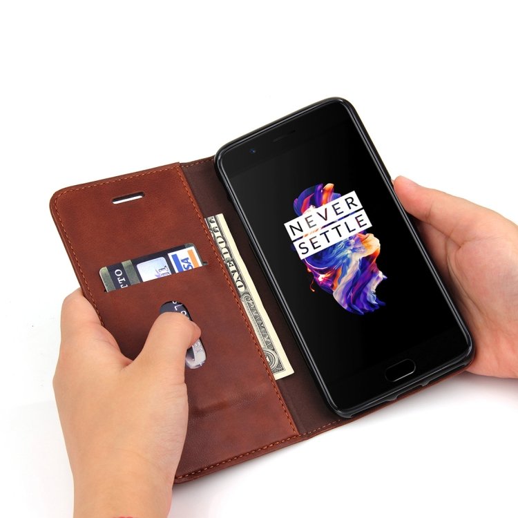 OnePlus 5T nahkakotelo (ruskea)