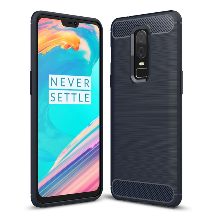 OnePlus 6 hiilikuitu suojakuori (tummansininen)