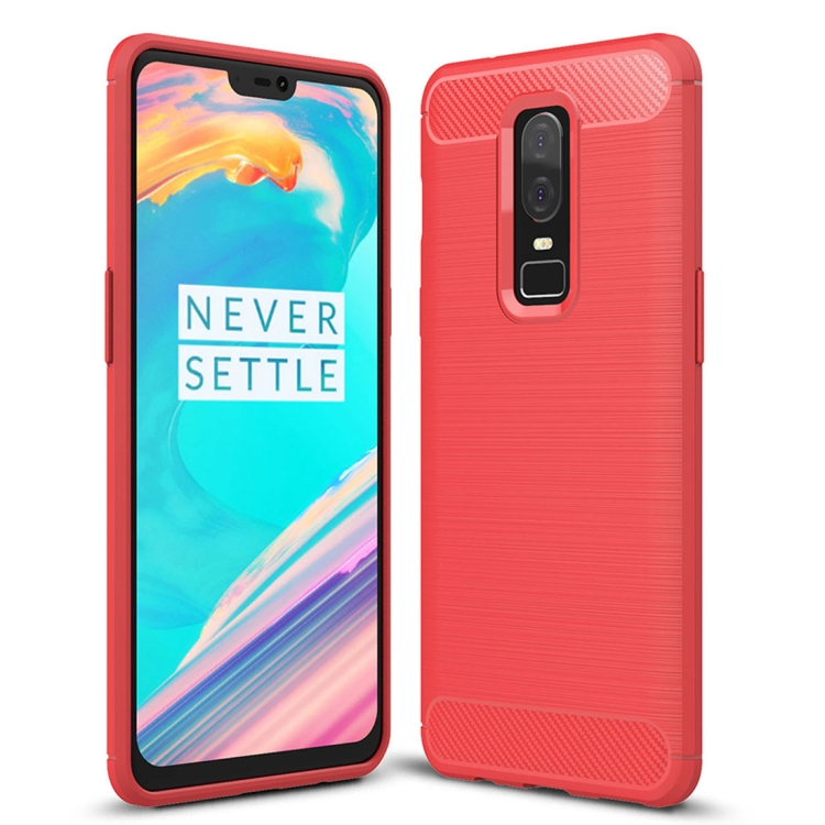 OnePlus 6 hiilikuitu suojakuori (punainen)