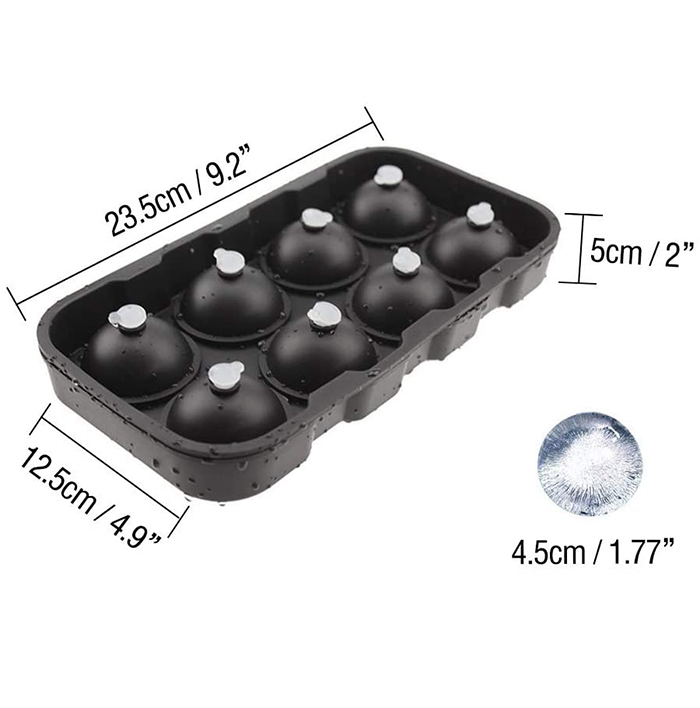 Pallomuotoinen 8 -ruudukkoinen jääpalamuotti