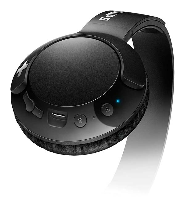 PHILIPS BASS+ Wireless On Ear Headphone SHB3075, black