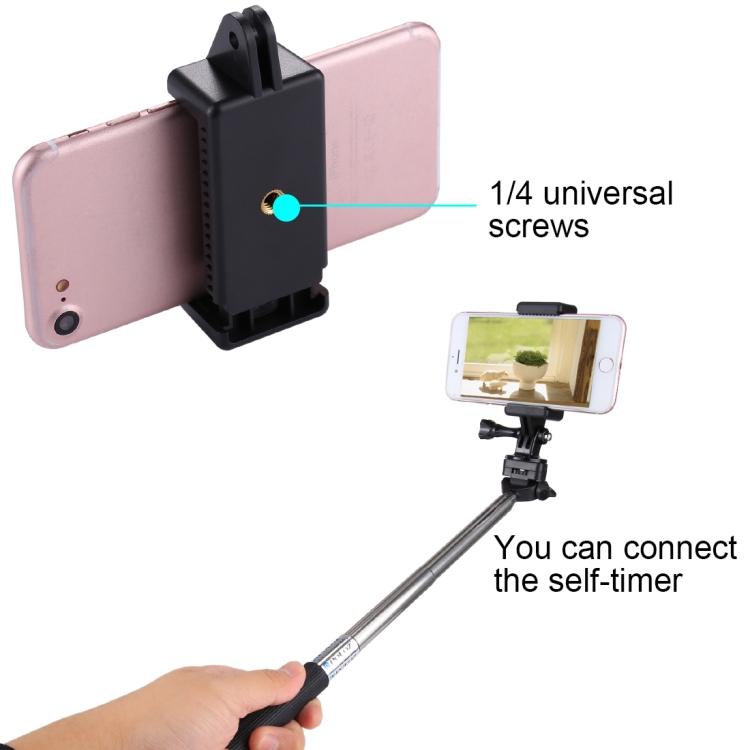 Selfie Sticks Tripod Mount Adapter Phone Clamp for GoPro HERO