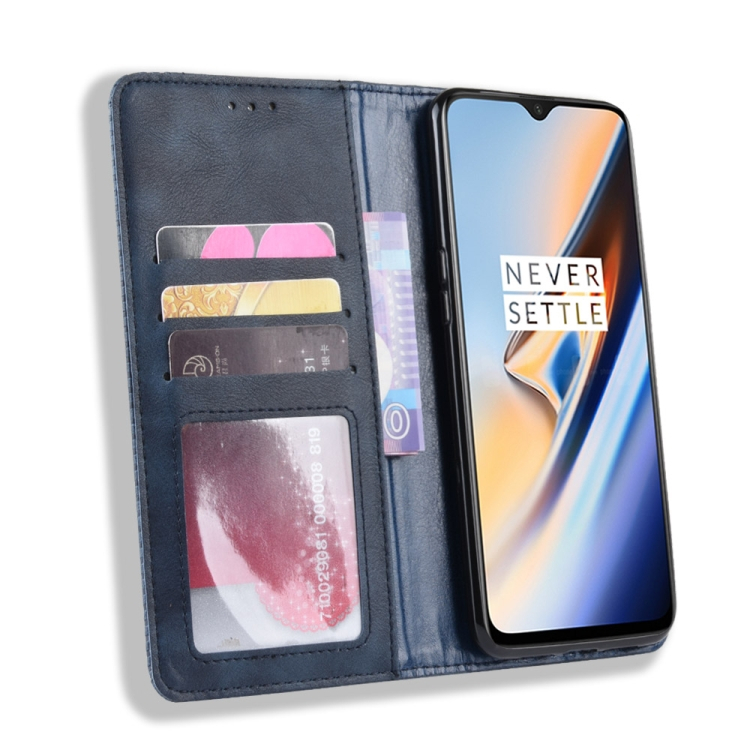 OnePlus 7 nahkainen suojakotelo (sininen)