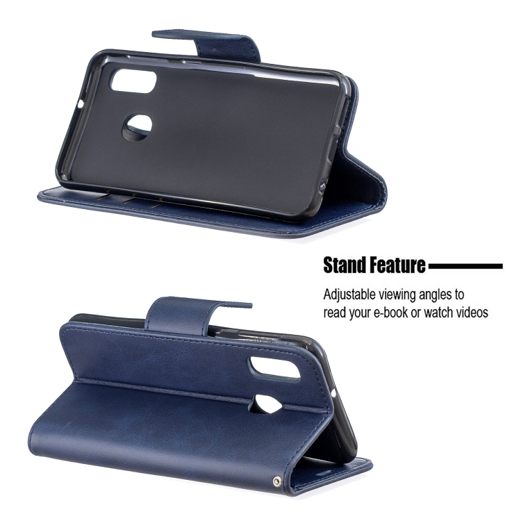 Samsung Galaxy A20e nahkainen suojakotelo (sininen)