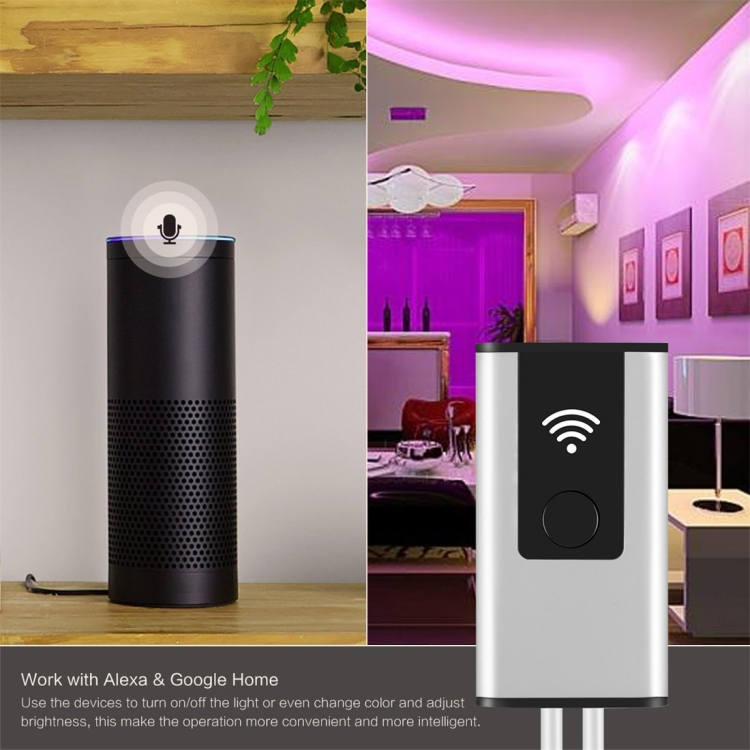 RGB LED-nauhavalot älykkäällä ohjaimella, Alexa- ja Google Home-yhteensopivuus