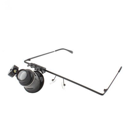 20X suurennuslasi silmälasisangoilla ja LED-valolla