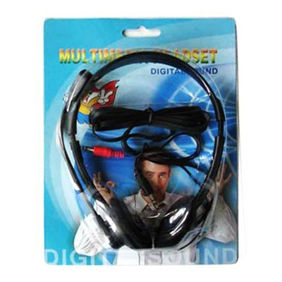 Multimedia-kuulokemikrofoni, musta