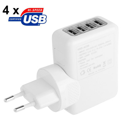 4 Portinen USB virta-adapteri