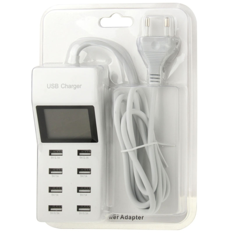 8 - Portinen USB virta-adapteri LCD näytöllä