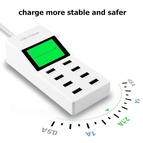 8 - Portinen USB virta-adapteri LCD näytöllä