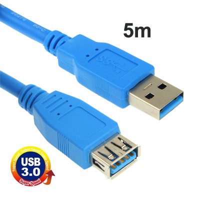 USB 3.0 jatkokaapeli A (naaras) - A (uros) 5m