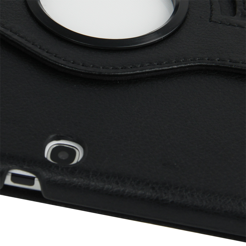 Musta 360 astetta kääntyvä nahkasuojus Samsung Galaxy Tab 3 (10.1)