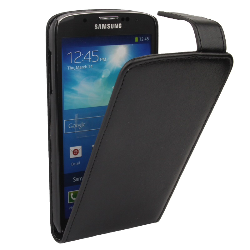 Musta Nahkakotelo Samsung Galaxy S4 Active / i9295 puhelimeen