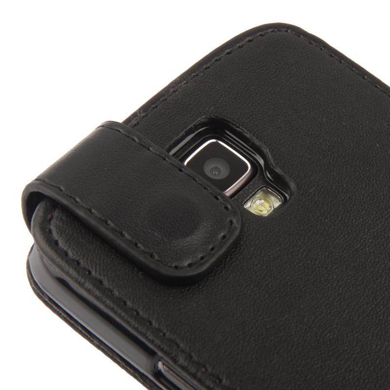 Musta Nahkakotelo Samsung Galaxy S4 Active / i9295 puhelimeen