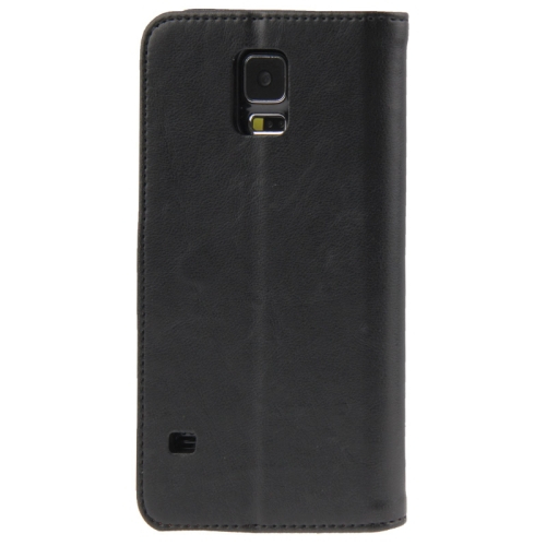 Nahkainen suojakotelo kortipaikalla Samsung Galaxy S5 / G900 (musta)