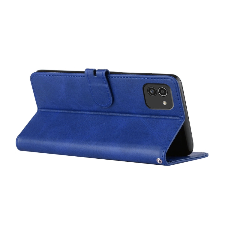 Samsung Galaxy A03 nahkainen suojakotelo - sininen