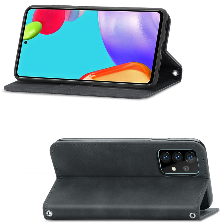 Samsung Galaxy A52 / A52s 5G nahkainen suojakotelo - musta