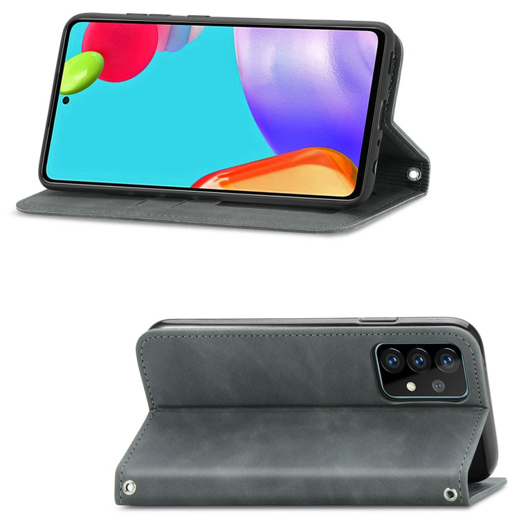 Samsung Galaxy A52 / A52s 5G nahkainen suojakotelo - harmaa