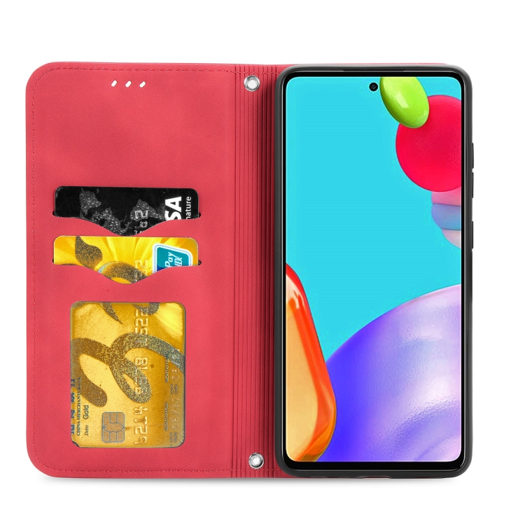 Samsung Galaxy A52 / A52s 5G nahkainen suojakotelo - punainen