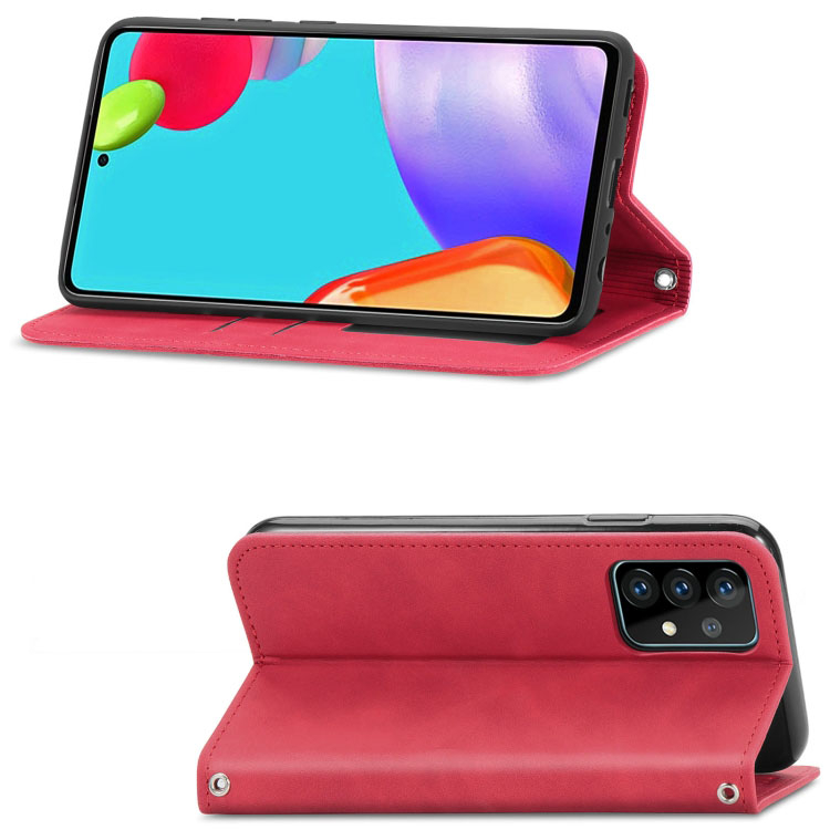 Samsung Galaxy A52 / A52s 5G nahkainen suojakotelo - punainen