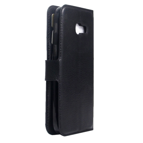 Samsung Galaxy A3 (2017) Nahkainen Suojakotelo (musta)