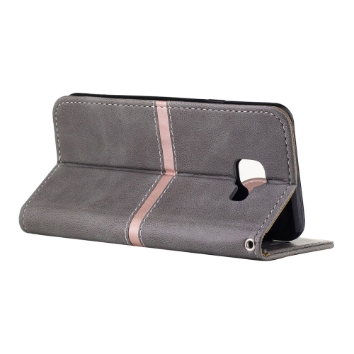 Samsung Galaxy A3 (2017) Nahkainen Suojakotelo (harmaa)