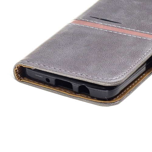 Samsung Galaxy A3 (2017) Nahkainen Suojakotelo (harmaa)