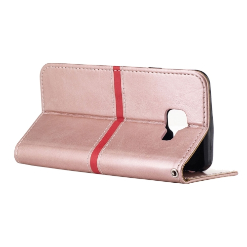 Samsung Galaxy A3 (2017) Nahkainen Suojakotelo (ruusukulta)