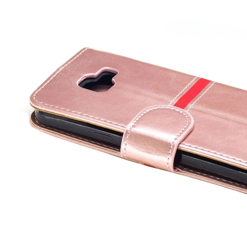 Samsung Galaxy A3 (2017) Nahkainen Suojakotelo (ruusukulta)