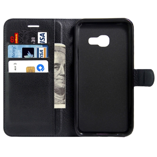 Samsung Galaxy A5 (2017) Nahkainen Suojakotelo (musta)