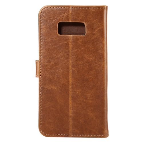 Nahkainen lompakko/suoja Samsung Galaxy S8 (ruskea)