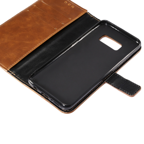 Nahkainen lompakko/suoja Samsung Galaxy S8 (ruskea)