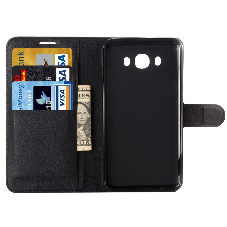 Samsung Galaxy J5 (2016) nahkainen suojakotelo, musta