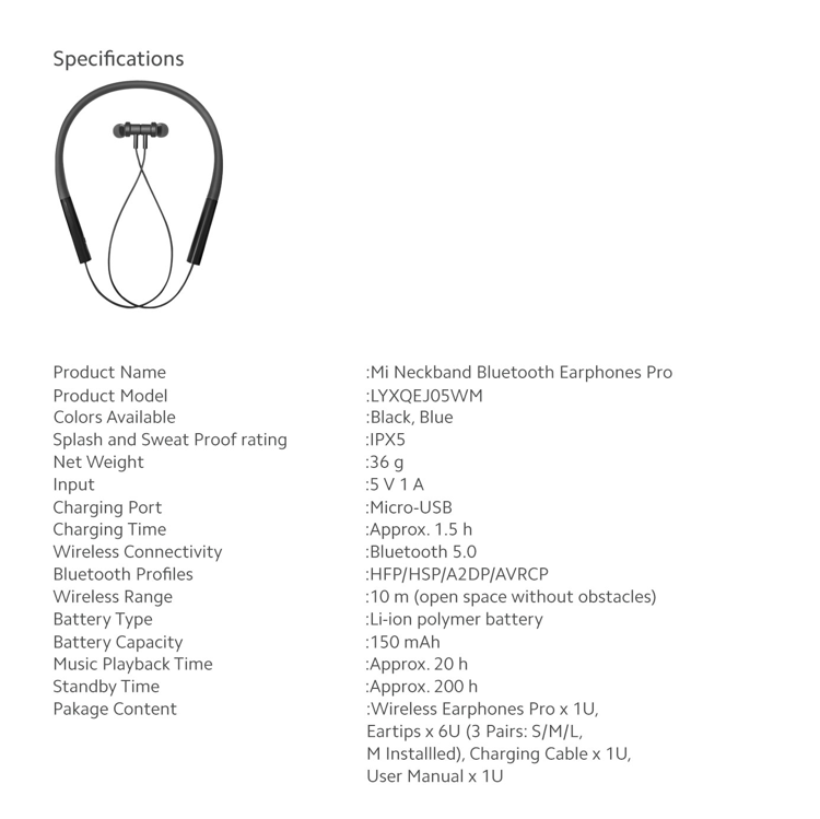 Xiaomi Bluetooth-kuulokkeet mikrofonilla (Musta)
