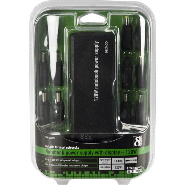 Universaali virtalähde / laturi kannettaville - musta