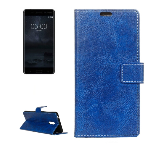 Nahkainen lompakko/suoja Nokia 6 (sininen)