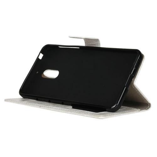 Nahkainen lompakko/suoja Nokia 6 (valkoinen)