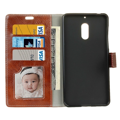 Nahkainen lompakko/suoja Nokia 6 (ruskea)