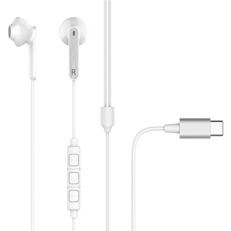 USB-C / Type-C nappikuulokkeet, valkoinen