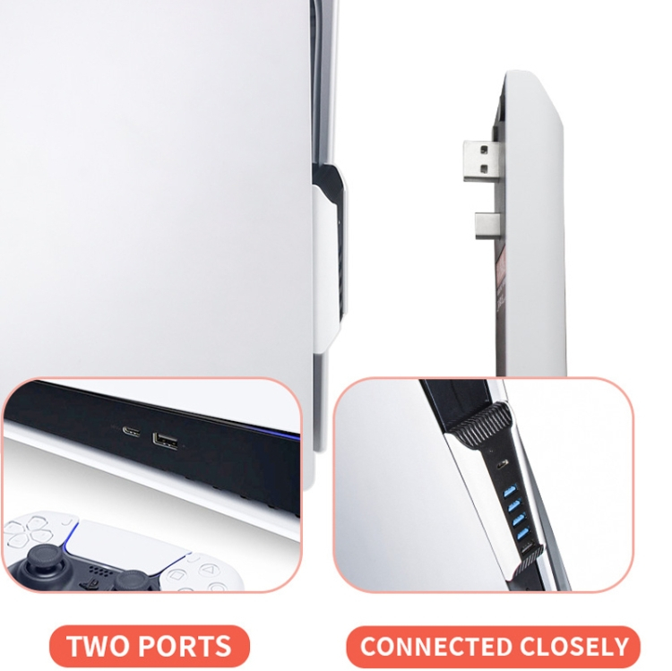 USB-keskitin USB3.0-jakajan laajennussovitin 5 moniporttia PS5 Playstation5:lle