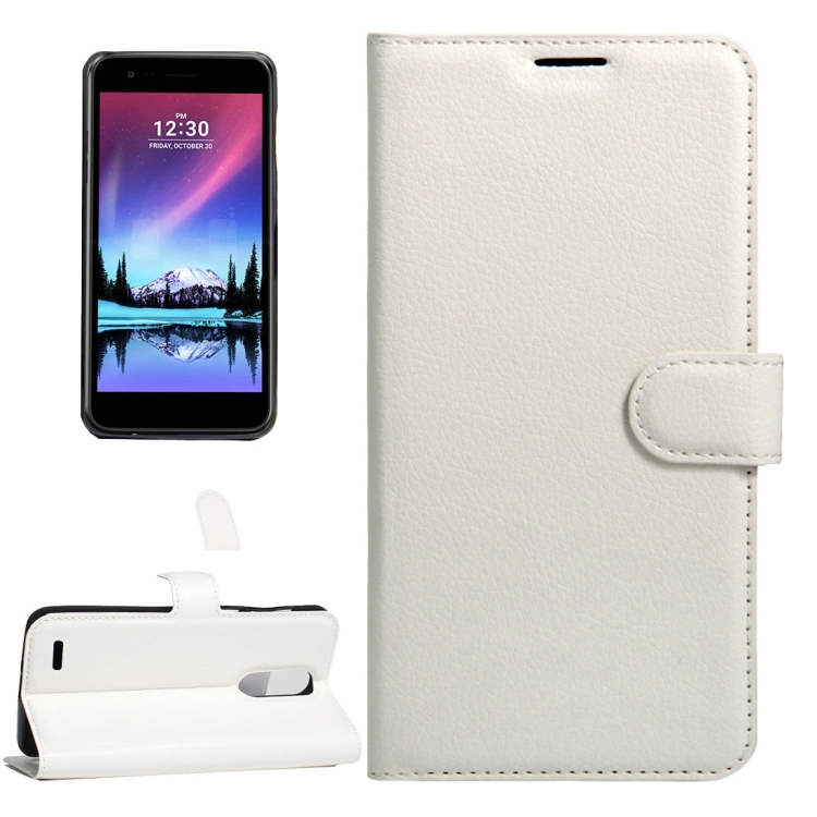 LG K10 (2017) - nahkainen suojakotelo (valkoinen)