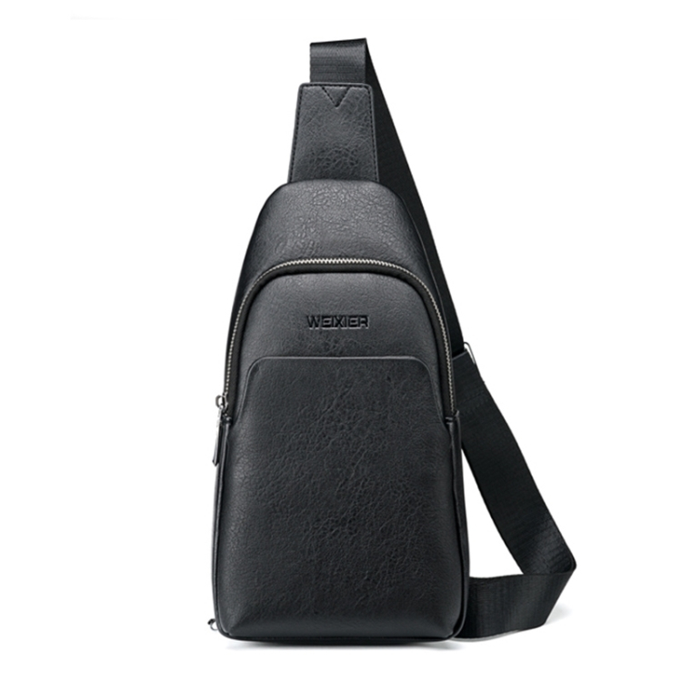 PU-nahkainen olkalaukku (musta)