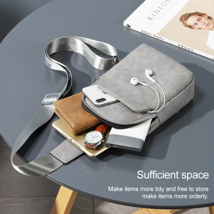 PU-nahkainen olkalaukku (harmaa)