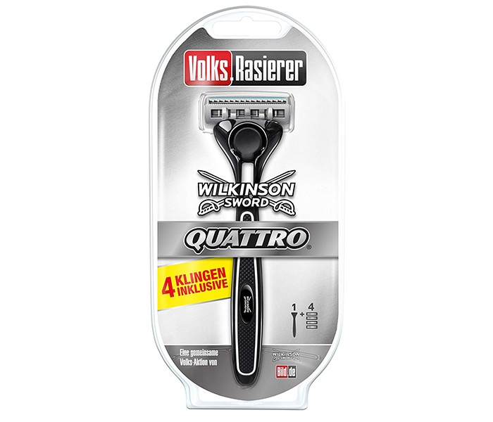 Wilkinson Sword Quattro Partahöylä ja Terät, 4 -pakkaus