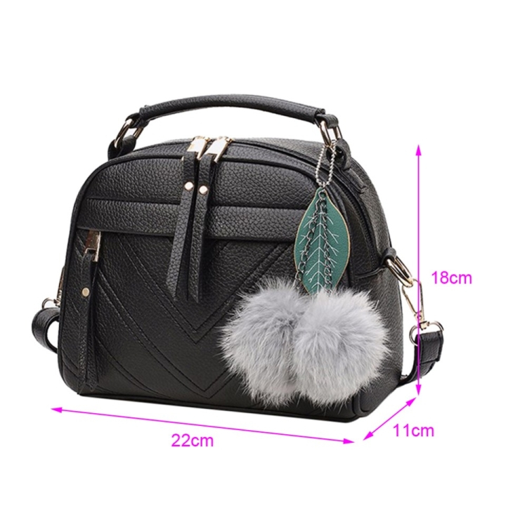 Naisten PU-nahkainen olkalaukku (Musta)