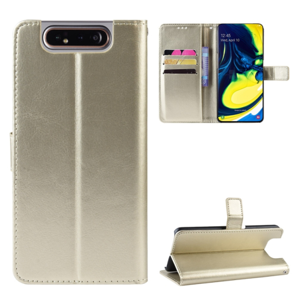 Samsung Galaxy A80 nahkainen suojakotelo (kulta)
