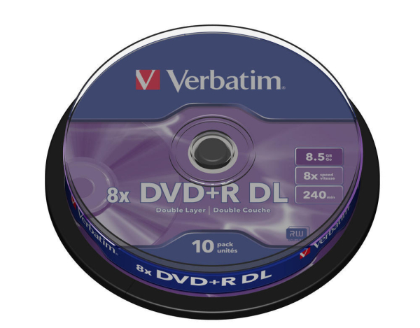 Verbatim DVD+R Double Layer 8.5Gt Matt Silver 8x, 10 kpl spindle 