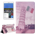Leaning Tower Pattern Flip Leather Case with Holder for Samsung Galaxy Tab S 8.4 / T700